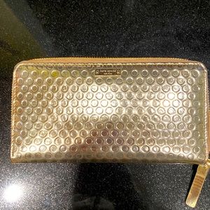 Kate Spade ♠️ holiday gold zipper wallet